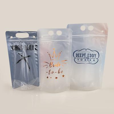 China Reusable Stand Up Zipper Beverage Barrier Juice Pouch Clear Plastic Bags Refill Bag Spout Drinks Liquid Pouch for sale