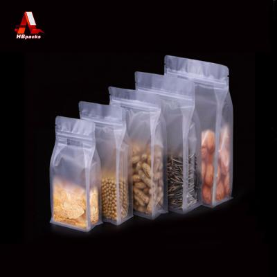 China Barrier In Stock Transparent Flat Bottom Clear Food Storage Plastic Vacuum Pouch Ziplock Pouch Nylon Self Sealing Packaging Bag for sale