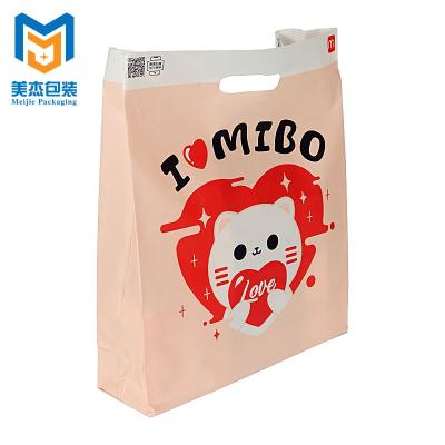 China Hot Selling Shock Resistance Clothes Packaging Bag Custom Shopping Plastic Bag With Die Cut Handle for sale