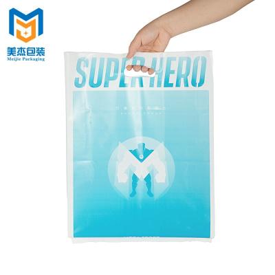 China Low Impact Resistance Cost Less MOQ Custom Logo Printed HDPE LDPE Plastic Bags Clothing Plastic Bag With Die Cut Handle for sale