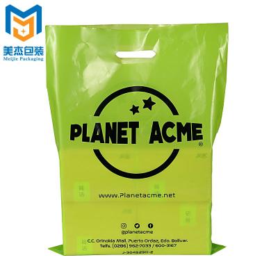 China Custom Factory Price Shock Resistance Logo Printed Plastic Bag Packaging Apparel Carrier Plastic Bag With Die Cut Handle for sale