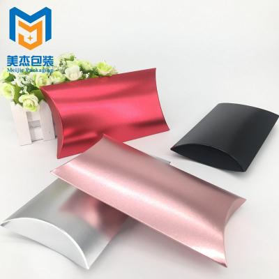 China Handmade Custom Logo Printed Candy Wig Hair Extension Pillow Box Gold Pillow Gift Boxes for sale