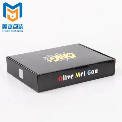 China Wholesale Handmade Large Black Cardboard Clothing Box Custom Logo Printed Corrugated Shipping Packaging Paper Shipping Box for sale