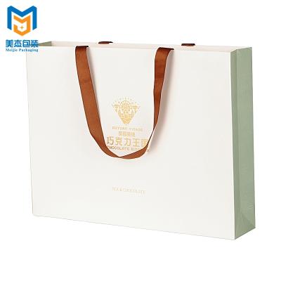 China Handmade Cheap Price Customized Paper Bag Manufacturer Paper Shopping Bag With Ribbon Handle for sale