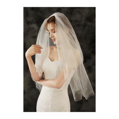 China Wholesale Design Multiple Available Lace Ribbon Edge Reasonable Price Bridal Veil For Wedding Mantilla for sale