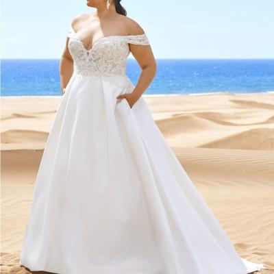 China New Style Anti-static Off Shoulder Women Wedding Dresses Lace Wedding Dress for sale