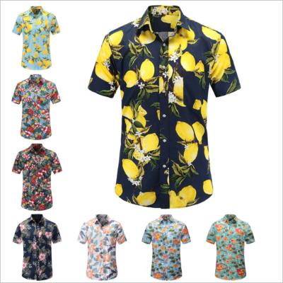 China Custom Anti-pilling Shirt New Design Printing Mens Beach Wear Canvas / Cotton Hawaiian Shirts Wholesale for sale