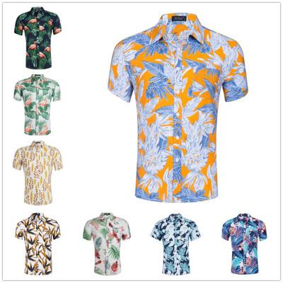 China Anti-pilling Mens 100% Cotton Vintage Beach Hawaiian Shirts Gender and Adult Age Category for sale