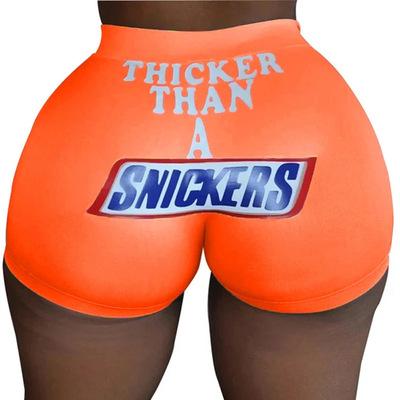 China QUICK DRY Custom Logo Printed Women Candy Shorts plus size pants biker shorts candy snack shorts women for sale