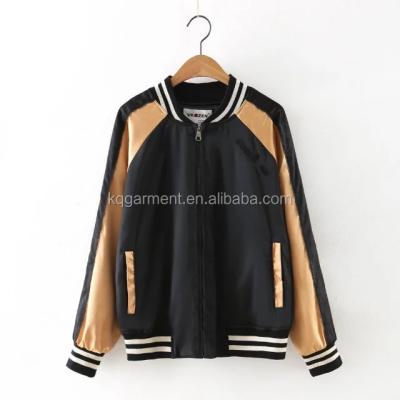 China Jackets Latest Fashion Long Sleeve Satin Raglan Bomber / Casual Mens Bomber Jacket For OEM for sale