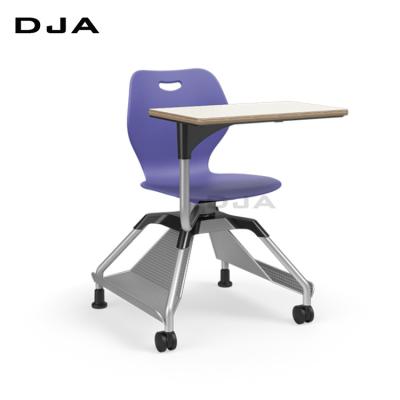 China Modern University Conference Movable Knot Chair and School Movable Plastic Chair with Foldable Drawing Pad for sale