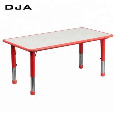 China USED ​​USED SIZE TRAANGULAR School Desk Cheap Adjustable Preschool Activity Kindergarten Furniture Kids Study Table Sets For Sale for sale