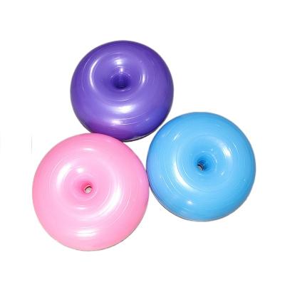 China Around 50X30CM Donut Stability Thicken Fitness Sports Workout Balance Training Gym Desktop Donut Yoga Explosion Proof Inflatable Ball for sale