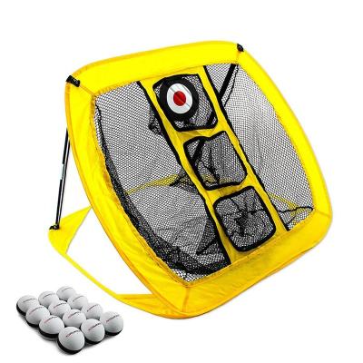 China Small Polyester Golf Net Golf Cage Indoor Practice Golf Chipping Net With 12 Ball for sale