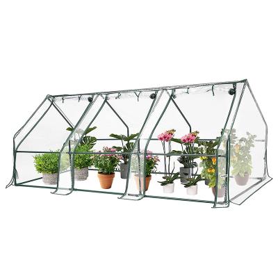 China ECO FRIENDLY Portable Greenhouse PVC Material Low Hot House Folding Tunnels For Garden Plant for sale