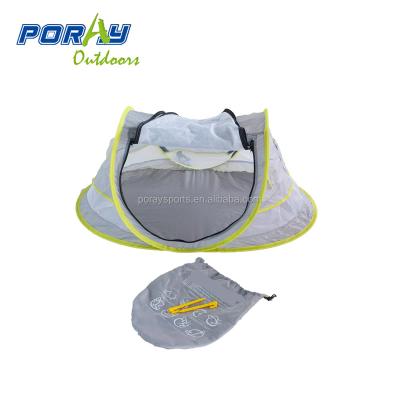 China Folded Pop Up Travel Baby Beach Tent With UPF 50+ Mosquito Net And Pegs for sale