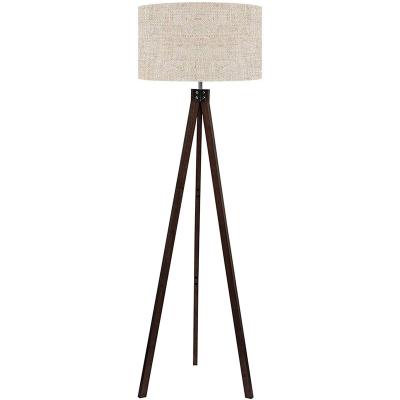 China Modern Decoration Indoor Lighting EEE E26 Standing Reading Light For Living Room Wooden Tripod Floor Lamp for sale