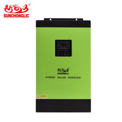 China High frequency pure sine wave 60A mppt hybrid Sunchonglic hibrid inverter 48v 5kva solar inverter 140x295x468mm for sale