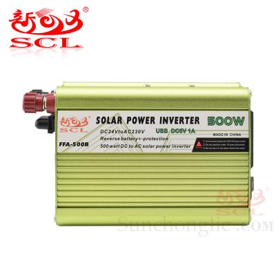 China Sunchonglic 24V DC 220V AC Home Solar Power System 500 Watt Off Grid 500W Modified Sine Wave Inverter With USB Port 5V 1A for sale