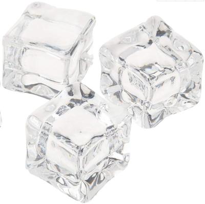 China Europe Simulate Realistic Clear Plastic Fake Ice Cube Reusable Acrylic Crystal Cubes for sale