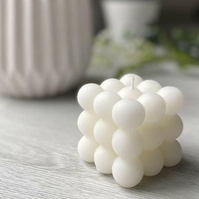 China White Birthdays Bubble Candle - Scented Bubble Cube Candle, Uniquely Shaped Candles For Home Decor for sale