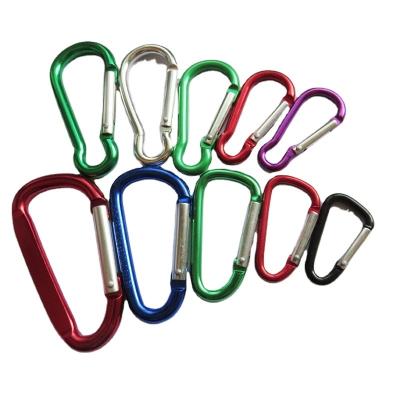 China Heavy Industry D Shaped 4cm To 8cm Main Chain Aluminum Outboard Hook Carabiner for sale