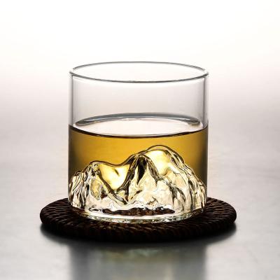 China Food Grade Safe Whiskey Japanese Style Mountain Shape Glass Wine Glass Small for sale