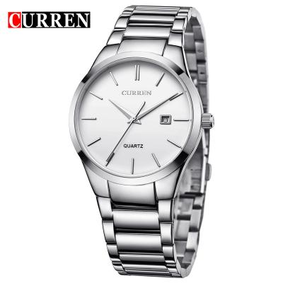 China Curren 8106 Automatic Date Fashion Mens Stainless Steel Day Date Calendar Full Feature Japan Minimal Quartz Watch for sale