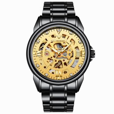 China Waterproof Luxury Skeleton Stainless Steel Wrist Men Automatic Mechanical Watch Reloj de lujo for sale