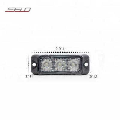 China PC Lens 3 LED Grill Mount Car Strobe Emergency Vehicle Warning Light for sale