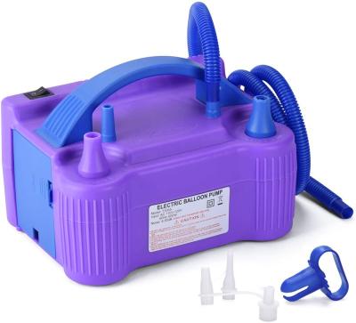 China Electric Balloon Inflator/Blower Activity Decoration Multifunctional Electric Portable Double Pump Nozzle For Party Decoration 110V 600W Purple for sale