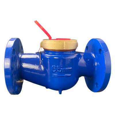 China Household Copper Cover Large Diameter LXL Hot Water Flange Overflowing Mechanical Water Meter for sale