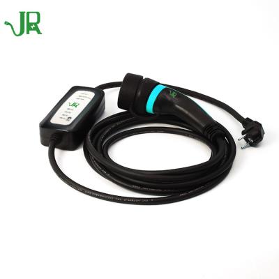 China JERI screen display MODE 2 type2 IEC62196 fast ev car battery European standard portable charger for sale