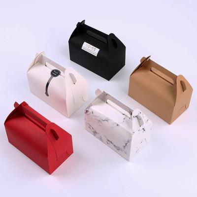 China Recycled Packaging Materials Hot Sale White Kraft Paper Pastry Portable Cake Box for sale