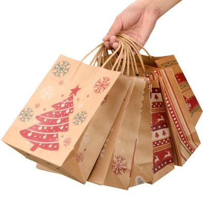 China Disposable Custom Shipping Christmas Paper Craft Christmas Paper Craft Packaging Bag for sale