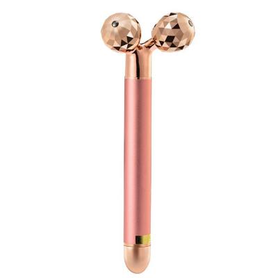 China Luxury Rose Quartz Roller Electric 3D Face Care Personal Care Face Lift Skin Care Cool Roller Massager for sale