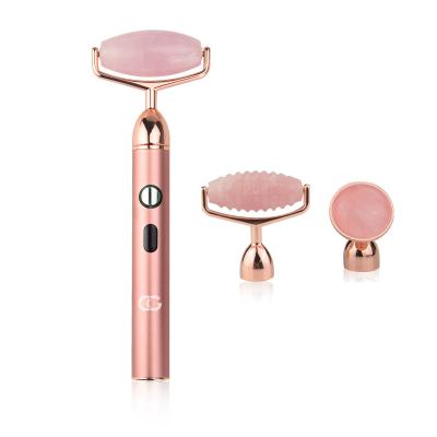 China Skin Rejuvenation Mounted Quartz Face Roller Massage Jade Roller Massager Ball for sale