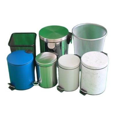 China Stocked 410 stainless steel pedal bin exquisite structure manufacturing steel trash cans outdoor for sale