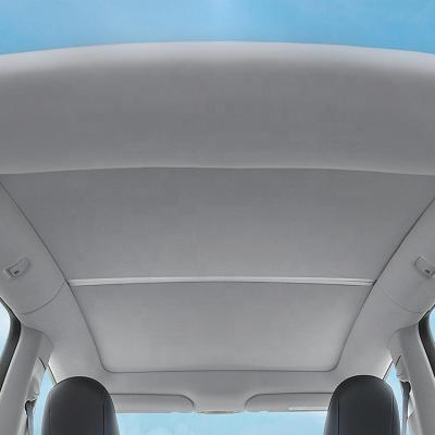 China 2023 Customized Te-Mart Car Interior Sunroof Cover Quick Installation UV Lowering Car Temperatures Panoramic Sunshade For Tesla Model Y Model 3 for sale