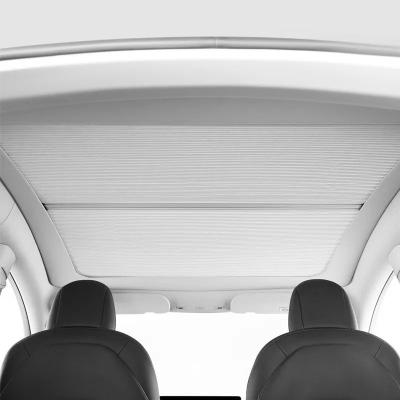 China Lowering Accessories 2023 Car Interior Panoramic Sunroof Car Temperatures Retractable Roof Sunshade For Tesla Model 3 Y Model for sale