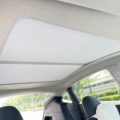 China Lowering Car Interior Temperatures Te-Mart Customizable Energy Saving Radiation 2023 Cooling Metamaterial Active Cooling Car Shade Sunshade For Tesla Model Y/3 for sale