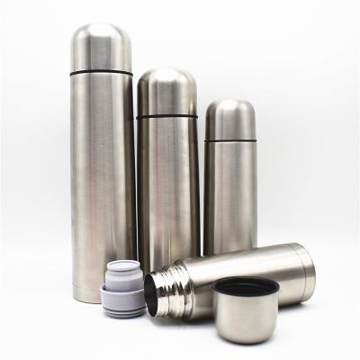 China Sustainable Wholesale Custom 750ml Stainless Steel Double Wall Vacuum Insulated Bullet Shape Thermos Flask With Logo for sale