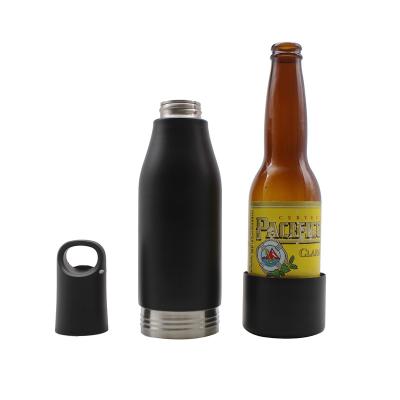 China Wholesale Viable Cooler Beer Bottle Factory Price Stainless Steel 12oz Beer Bottle Insulator Holder With Opener Lid for sale