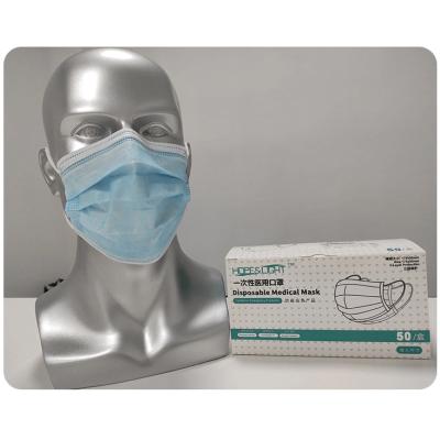 China Blue Color Printed 3 Ply Mask Factory Wholesale Flat Disposable Mask Customize OEM Manufacturer Disposable Medical Face Surgical Mask for sale