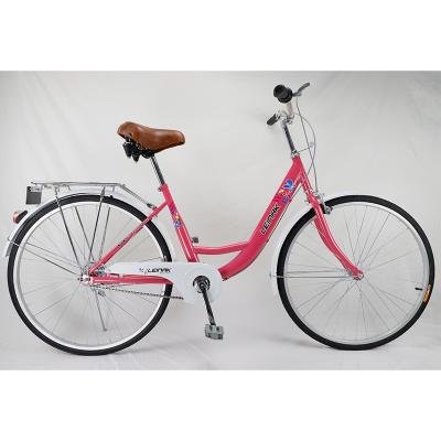 China Wholesale High Carbon Steel Customizable Cycle For Woman With Basket Old Style City Cheap Fashional Ladies Bike Inch City Bike for sale