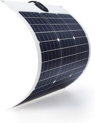 China Flexible Bendable Monocrystalline Semi-Flexible Solar Panel 50W 24V/12V Battery Mono Solar Panels For Cabin Van Car Uneven Boat Surfaces for sale