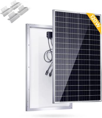 China 12 Volt Mono Solar Cell Charger 120 Watt Cover Z Mount Monocrystalline Solar Panel Frames 38.58 x 26.38 x 1.37 inch for sale