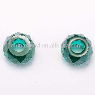 China Item Eco-friendly Popular Green Chess Cut Ball Resin Beads For Jewelry Making With Garment Center Accessories Various Hole Design for sale