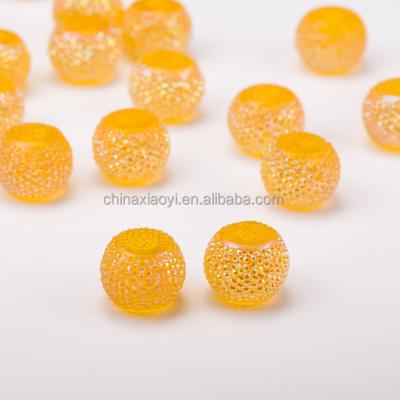 China Sugar Ball Garment Accessories Various Design Popular Design Beads Garment Resin Orange Stone Beads For Jewelry Making Clothing Accessories for sale