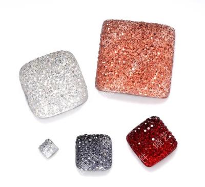 China Flatback Nail Art Decoration Square Resin Sugar Stones Flatback Fake Stone 6mm 8mm 10mm 12mm 14mm 16mm 20mm 24mm for Garment Bag Shoes for sale